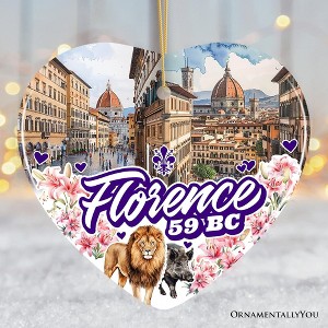 Illustrated Scenery of Florence City Ceramic Ornament, Italy Travel Souvenir and Christmas Gift| OrnamentallyYou - 1 of 4