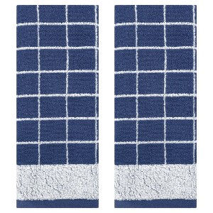 REGALWOVEN Checkered Pattern Cotton Soft Absorbent Bathroom Hand Towel 14 x 30 Inch - 1 of 4