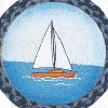 Earth Rugs Boat Printed Round Jute Trivet – 10" Coastal Nautical Design, Heat-Resistant Rustic Table Protector - 3 of 3