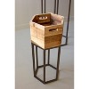 Hexagon Recycled Wood Planters with Metal Bases – Set of 3 – 40" Tall by Kalalou - 2 of 2