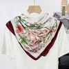 Anna-Kaci Women's Floral Print Square Scarf with Lightweight Draped Fabric, Soft Smooth Texture, and Elegant Border Detailing 35.5x35.5in - 3 of 4