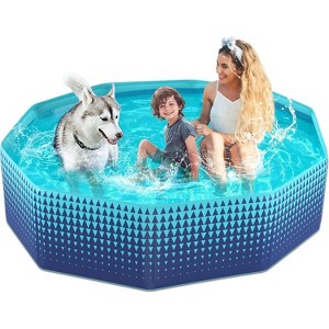 Jasonwell Foldable Dog Kiddie Pool – 71" Collapsible Plastic Swimming Pool for Kids, Toddlers, Pets, Backyard Wading Pool for Dogs & Cats, Green - 1 of 4