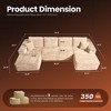 XIZZI U-Shaped Plush Compression Sofa Set w/ Dual Chaises, 28" Deep Seating & 11" Wide Armrest, No Assembly Needed Sectional Sofa in Beige/Black/Gray - 3 of 4
