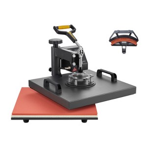 VEVOR Heat Press Machine, 15 x 15 inch, 2 in 1 Heat Transfer Machine with Hat Press, 360° Swing Away T-Shirt Pressing, Black - 1 of 4