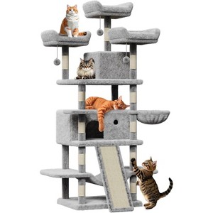 Nasitip 69-Inch Heavy-Duty Cat Tree for Large Cats, Multi-Level Tower with Condos, Hammock, Perches & Scratching Posts - 1 of 4