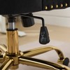 Gulches Modern Velvet Tufted Office Chair - Adjustable Swivel Desk Chair with Golden Electroplated Base, Hand-Pulled Buttons & Nailhead Trim, Black - 4 of 4