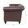 NicBex 84.65" Chesterfield Sofa with Rolled Arm, Modern PU Leather 3 Seater Sofa Couch, Upholstered Vintage Couch for Living Room - 2 of 4