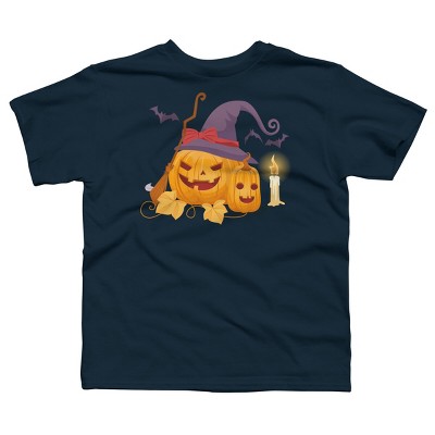 Boy's Design By Humans Halloween Witch Pumpkins With Bats Witch Pumpkins With Bats By VectorVillain T-Shirt