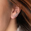 Saint Roman Sterling Silver Crochet Earrings with Zirconia, Rhodium Plated, Lightweight and Elegant (1.26" x 0.04") - 2 of 3