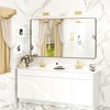 Apmir Rectangular Aluminum Alloy Framed and Tempered Glass Wall Bathroom Vanity Mirror in Matte Black/ Gold/ Silver/ Brown - 2 of 4