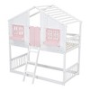 YOOCOZZ Twin over Twin House Bunk Bed with Roof,Safety Guardrails and Ladder - 3 of 4