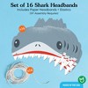 Big Dot of Happiness Shark Party Paper Crowns, Jawesome Shark Bite Headbands for Kids Summer Birthday Party, DIY Ocean Party Hat Favors, 16 Count - 3 of 4