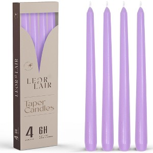 Leor & Lair 10" Taper Candles - 4 Pack - Unscented Tapered Candlesticks for Dinner, Home, and Holiday - 1 of 4