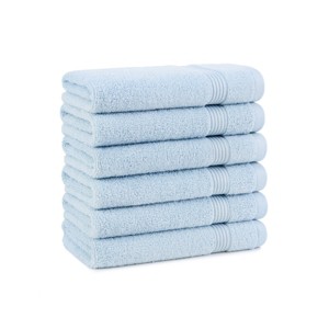 Host & Home Cotton Luxury Hand Towels (6 Pack), 16x28, Quick-Drying, Dobby Border - 1 of 4