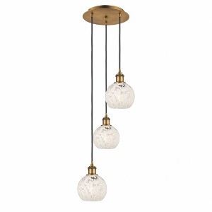 White Mouchette - 3 Light Cord Hung Multi Pendant In Modern Style-11 Inches Tall and 12.5 Inches Wide - 1 of 1