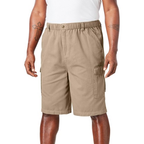 Mens elastic drawstring cargo hot sale shorts