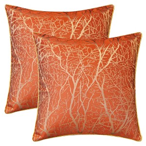 REGALWOVEN Floral Leaf Botanical Pattern Throw Pillow Covers for Sofa Couch Home Decoration 18 x 18 Inch 2 Pcs - 1 of 4