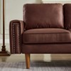 LOVMOR 82.2"L-Shape Sofa Couch with Chais Mid-Century Copper Nail on Arms,strong wooden leg and suede fabric design - 4 of 4