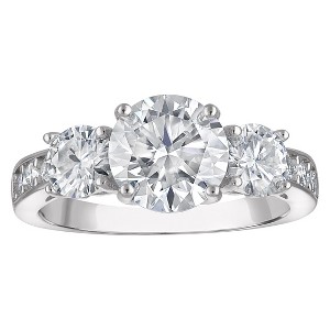 White Lotus Platinum Over Sterling Silver Lab Created Moissanite Ring - 1 of 3