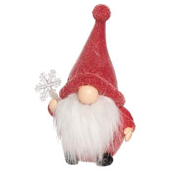 Transpac Resin 7.25 in. Multicolored Christmas Flocked Bearded Gnome Santa Figurine