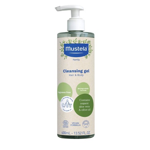 Mustela Bebe Soothing Cleansing Gel - Gel limpiador para cuerpo y cabello  de bebés con extracto de aguacate y uva