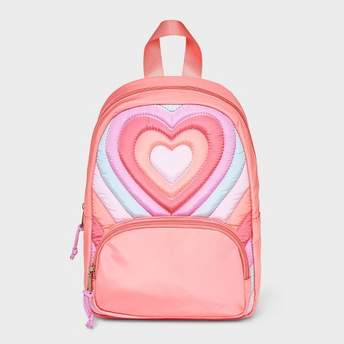 Toddler Girls Quilted Heart Backpack Cat Jack Pink