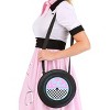 HalloweenCostumes.com  Women  Vinyl Record Purse Accessory, Black/White/Pink - 3 of 4