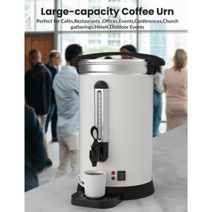 Double Layer Coffee Urn - White Coated, Plastic Drip Tray, Ladder Style, SS304 Inner Body, SS430 Outer Body - 1 of 4