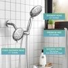 Cobbe 48-Setting High Pressure 3-Way Shower Head Combo, 5" Dual 2 in 1 Showerhead with Stainless Steel Hose, Chrome - 2 of 4
