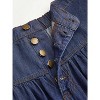 Women's Tiered Denim Maxi Skirt - High Waisted Button Down Long Jean Skirt Navy Blue - 2 of 4
