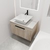 Vynxaria 30 in. Single Modern White Oak Plywood Bath Vanity with White Slate Sink Top KD-PACKING Ready to Assemble - 2 of 4