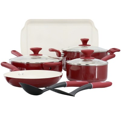 Spice By Tia Mowry Savory Saffron 7pc Healthy Nonstick Ceramic Cookware Set  : Target