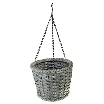 Medium Two-Tone Resin Little Girl Garden Statue with Baskets