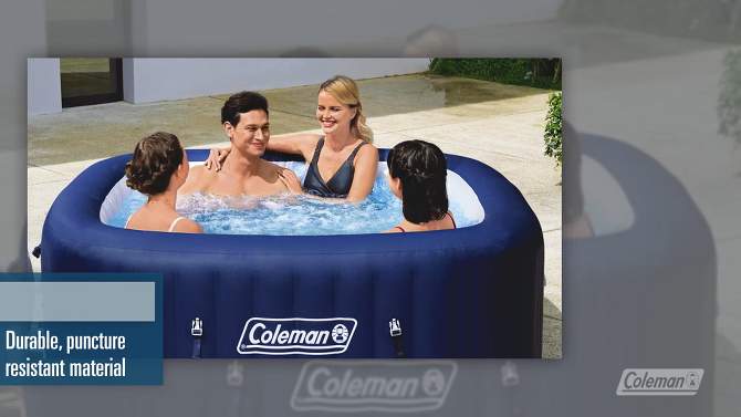 Bestway Coleman Hawaii AirJet Person Inflatable Hot Tub Square Portable Outdoor Spa with AirJets and EnergySense Energy Saving Cover, 2 of 9, play video