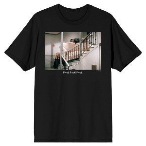 Friends Tv Ross and Rachel I Don't Think It's Going to Pivot Anymore on Black Short Sleeve Adult T-Shirt - 1 of 4