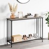 Jojoka Console Table, Sofa Tables Narrow Entryway Table with Glass Shelf and Metal Frame - 3 of 4