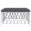 vidaXL Weather-Resistant Patio Footstool with Cushion - White Woven Fabric Outdoor Ottoman - Modular Design - Powder-Coated Steel Frame - 4 of 4