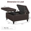 Faux Leather Lift-Top Coffee Table Ottoman, Large Upholstered Footrest Stool Toy Box Storage - 2 of 4
