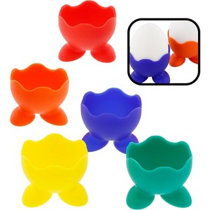 Silicone Egg Serving Cup (Set of 5 Holders) for Hard Boiled or Cooked Soft Eggs- Dishwasher Safe, Easy to Clean- Kitchen Utensil Tool - 1 of 4