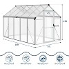 Acekool 6x10FT Aluminum Greenhouse - Polycarbonate Panels, Roof Vent & Sliding Door for Outdoor Gardening - 2 of 4