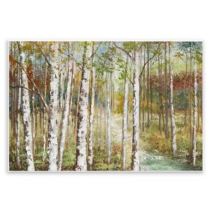 Stupell Industries Birch Orchard Grove Hiking Path Passage Impressionist Painting Wall Plaque Art, 15" x 10" - 1 of 4