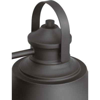 Weldon Black Outdoor Wall Lantern with Clear Seeded Glass Shade