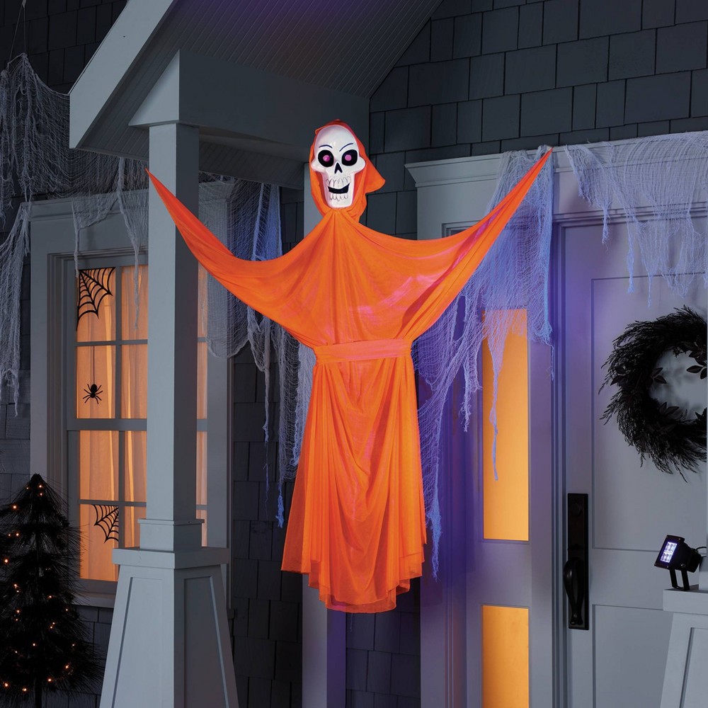 65" black light responsive ghoul halloween decorative prop orange - hyde & eek! boutique™: indoor/outdoor ghost decor