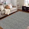 Acekool 5x7 Machine Washable Rug, Modern Non-Slip Minimalist Area Rug, Stain Resistant, Foldable Neutral Accent Carpet for Living Room, Black - 3 of 4