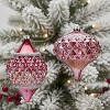 Christmas Glass Ornament (Set 6) 4 Inch Height Holiday Tree Decoration by Melrose - 3 of 3