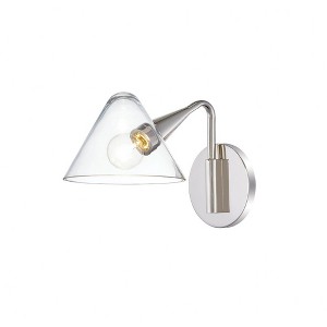 Mitzi Isabella 1 - Light Wall Light in  Polished Nickel Clear Glass Shade  Shade - 1 of 2