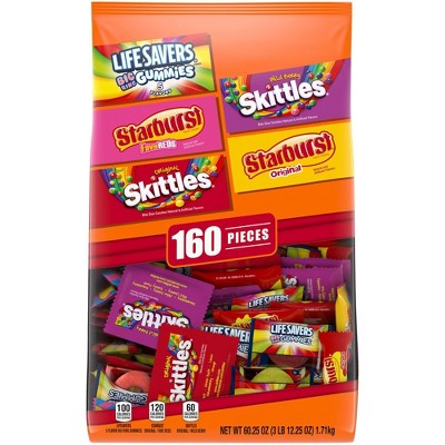 Skittles, Starburst, LifeSavers Halloween Fun Size Candy Variety Pack - 60.25oz/160ct