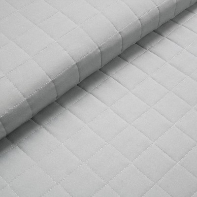 Gray Cotton Full Reversible Quilt Set with Box Stitch