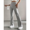 Womens Soft Knit Wide Leg Lounge Pants Casual Relaxed Comfy Loose Ribbed Pajama Pants - 3 of 4