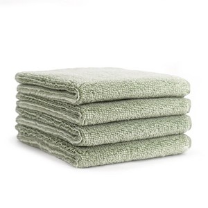 4pk Turkish Cotton Washcloth Set Green - Wellbe - 1 of 4